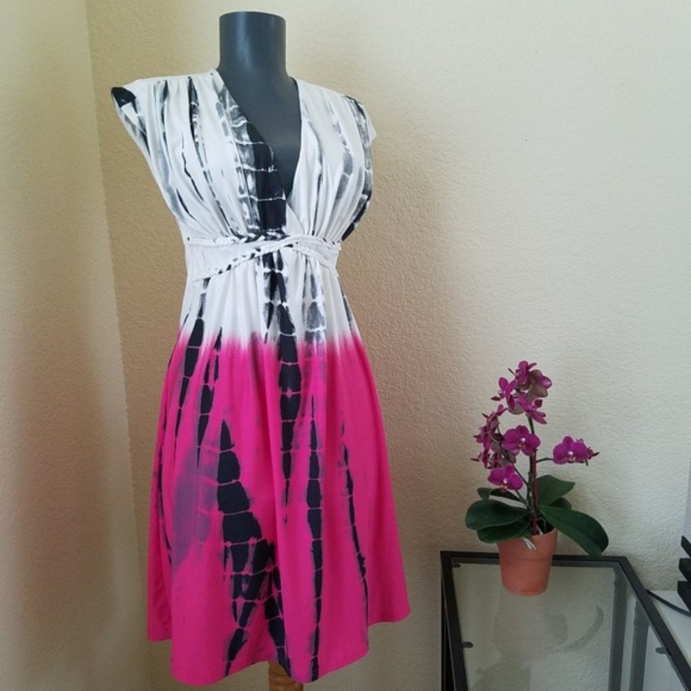 Venus Empire Waist Tie Dye Dress - Size : M